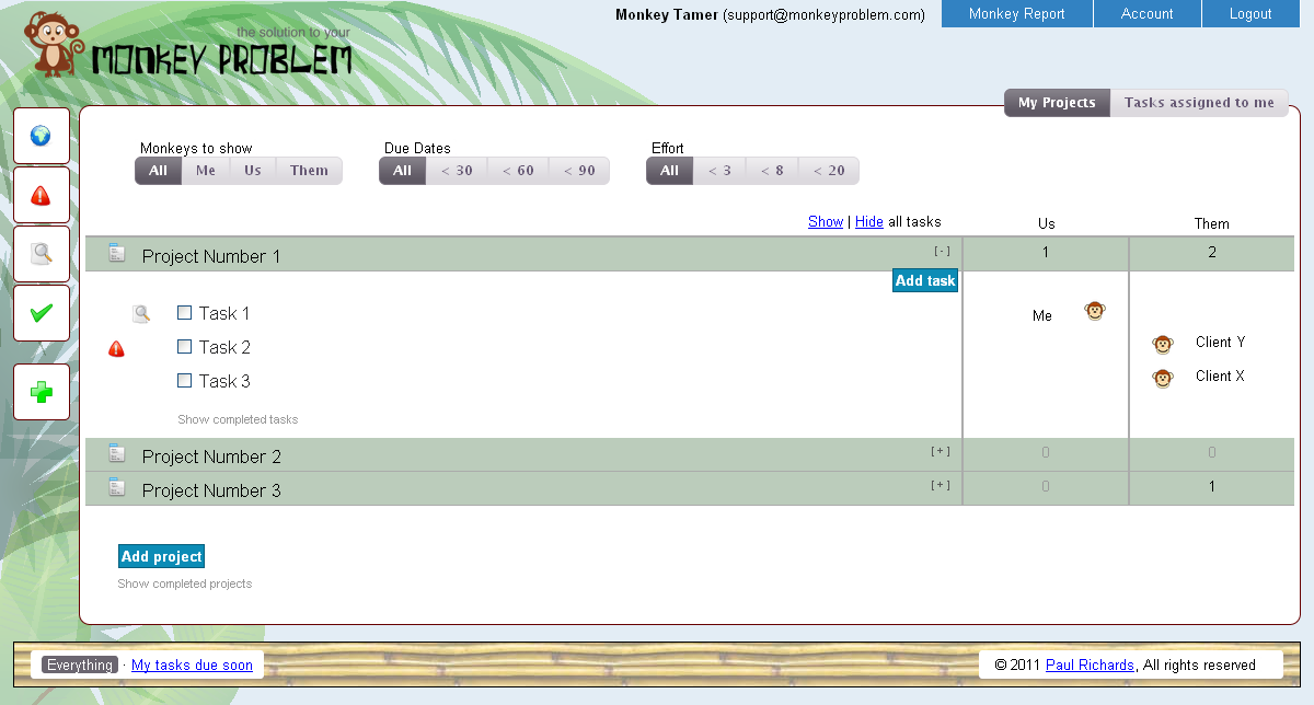 Monkey Problem Task Management Application